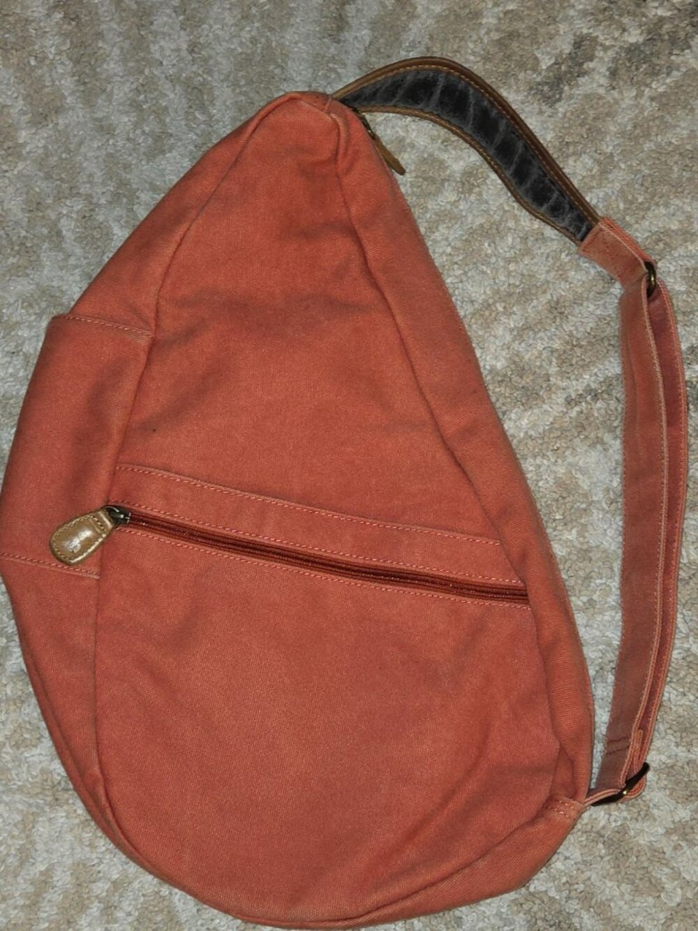LL Bean Ameribag Health Back Sling Bag Canvas and Leather